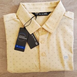 Travis Mathew Men's Bamboo Calm Polo In Heather Golden Cream Yellow SMALL  NWT